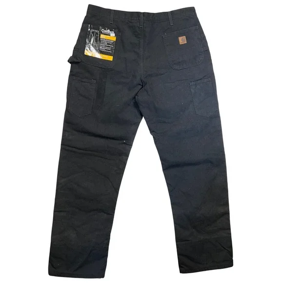 Carhartt B194 BLK Quilt Lined Sandstone Double Knee Work Pants 42x36 NWT VTG '08